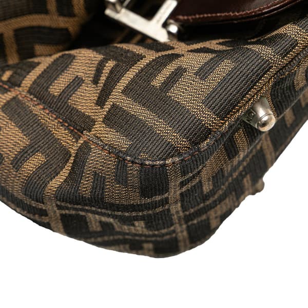Pre-owned Fendi Small Zucca Canvas Twins Tote Brown