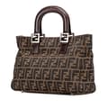 Miniatyrbilde 2 av 10: Pre-owned Fendi Small Zucca Canvas Twins Tote Brown