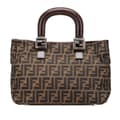 Miniatyrbilde 1 av 10: Pre-owned Fendi Small Zucca Canvas Twins Tote Brown