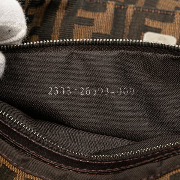 Pre-owned Fendi Small Zucca Canvas Twins Tote Brown