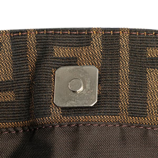 Pre-owned Fendi Small Zucca Canvas Twins Tote Brown