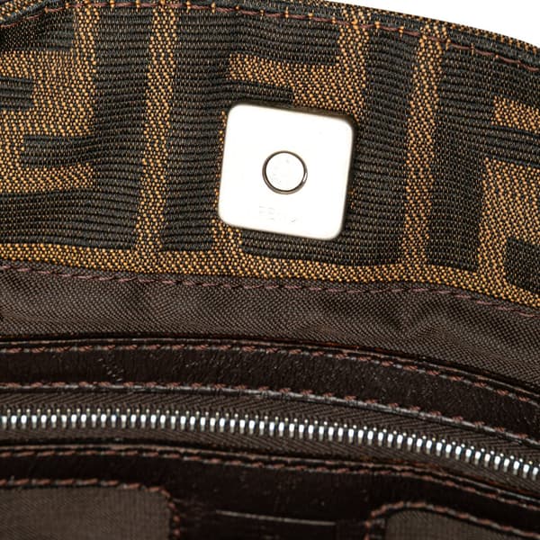 Pre-owned Fendi Small Zucca Canvas Twins Tote Brown