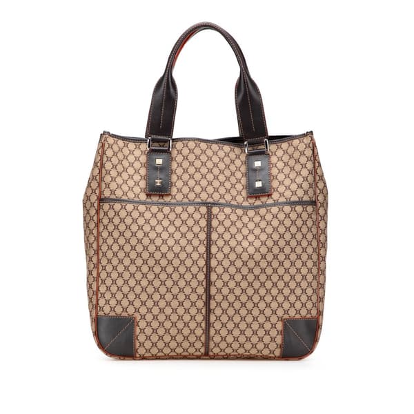 Pre-owned Celine Macadam Canvas Tote Brown