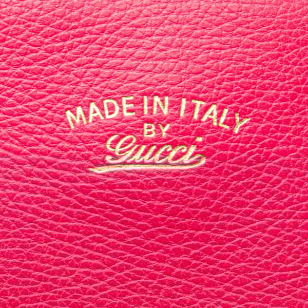 Pre-owned Gucci Medium Leather Swing Tote Pink