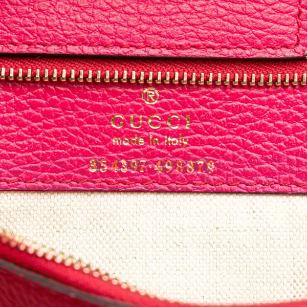 Pre-owned Gucci Medium Leather Swing Tote Pink