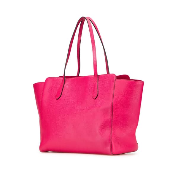 Pre-owned Gucci Medium Leather Swing Tote Pink