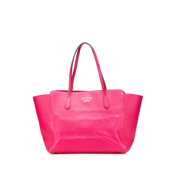Pre-owned Gucci Medium Leather Swing Tote Pink