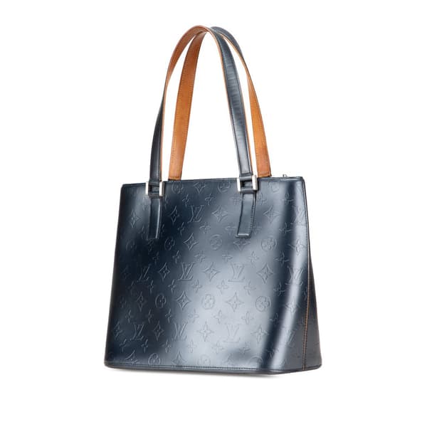 Pre-owned Louis Vuitton Monogram Mat Stockton Blue