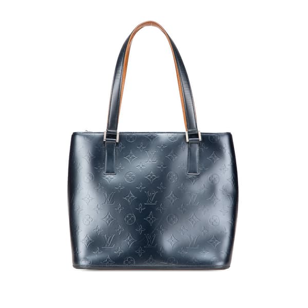 Pre-owned Louis Vuitton Monogram Mat Stockton Blue