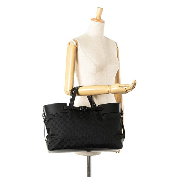 Pre-owned Gucci GG Canvas Tote Black