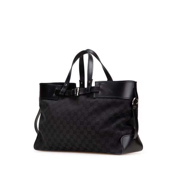 Pre-owned Gucci GG Canvas Tote Black