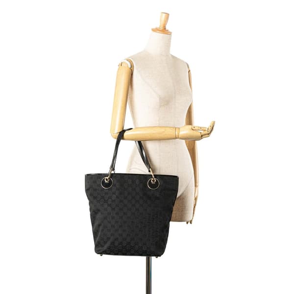 Pre-owned Gucci GG Canvas Eclipse Tote Black