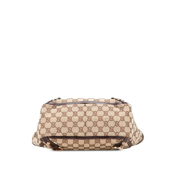 Pre-owned Gucci GG Canvas Abbey D Ring Tote Brown
