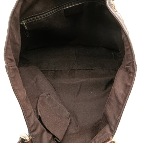 Pre-owned Gucci GG Canvas Abbey D Ring Tote Brown