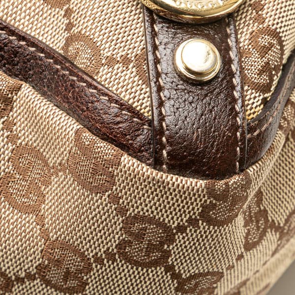 Pre-owned Gucci GG Canvas Abbey D Ring Tote Brown