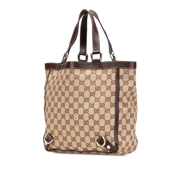 Pre-owned Gucci GG Canvas Abbey D Ring Tote Brown