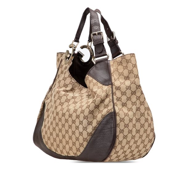 Pre-owned Gucci GG Canvas Charlotte Tote Brown
