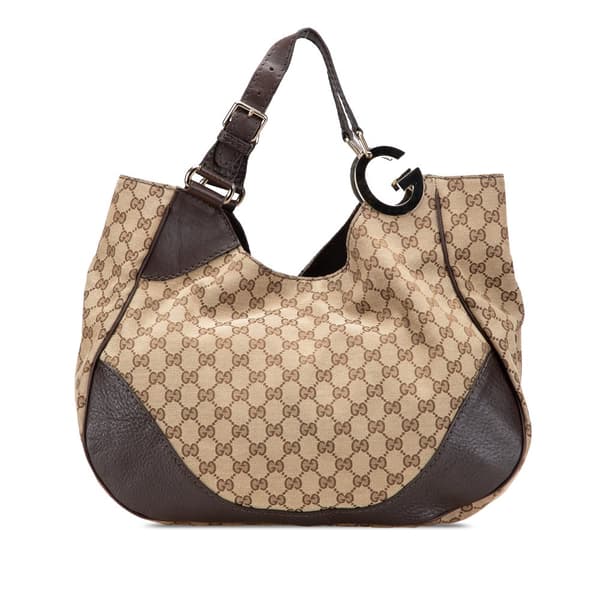 Pre-owned Gucci GG Canvas Charlotte Tote Brown