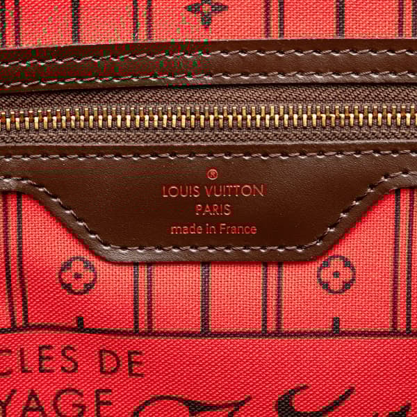 Pre-owned Louis Vuitton Damier Ebene Neverfull MM Brown