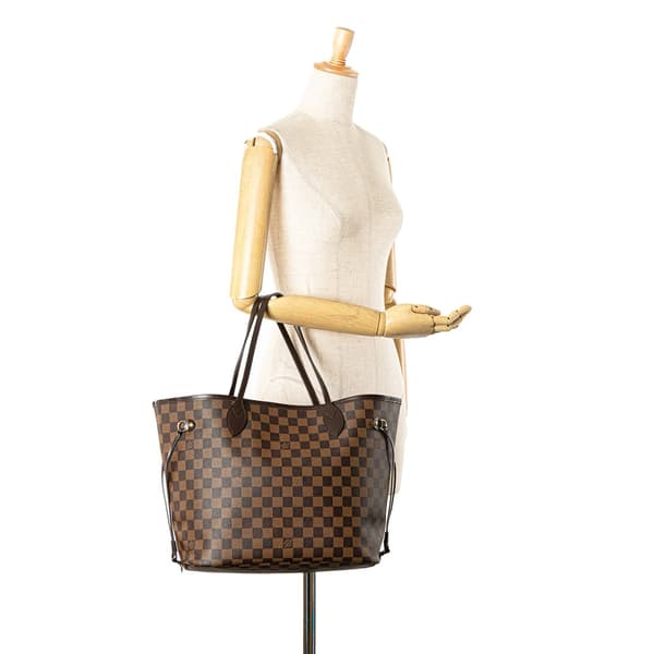 Pre-owned Louis Vuitton Damier Ebene Neverfull MM Brown