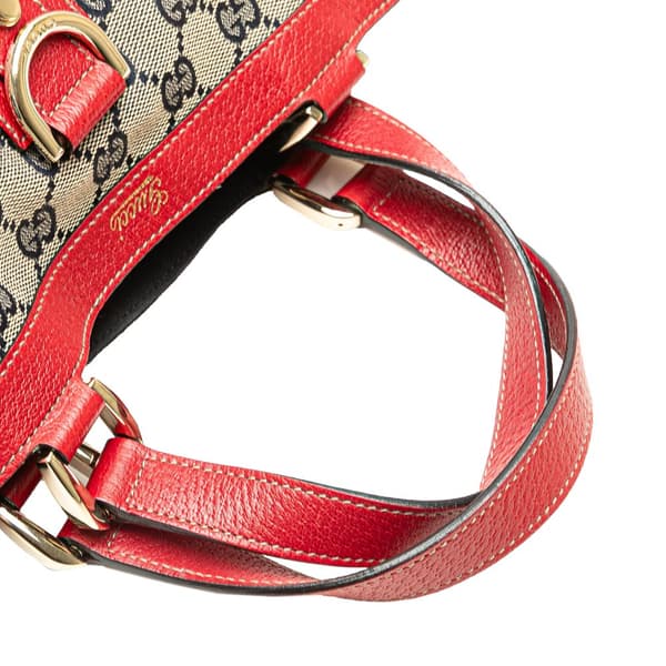 Pre-owned Gucci GG Canvas Abbey D Ring Tote Brown