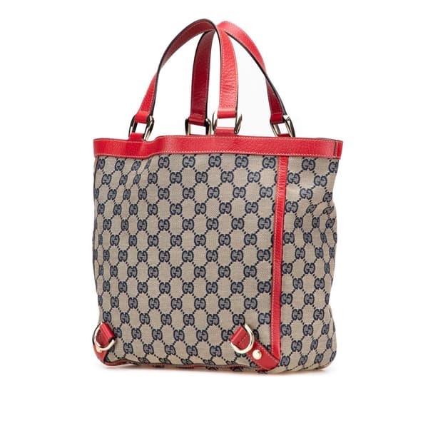 Pre-owned Gucci GG Canvas Abbey D Ring Tote Brown