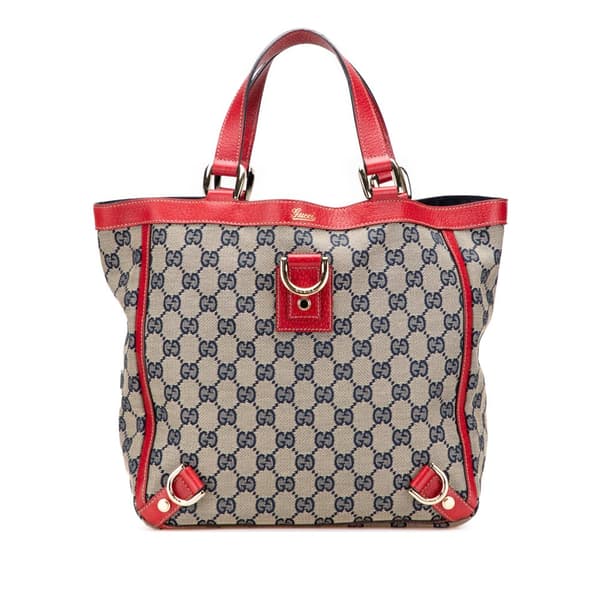 Pre-owned Gucci GG Canvas Abbey D Ring Tote Brown