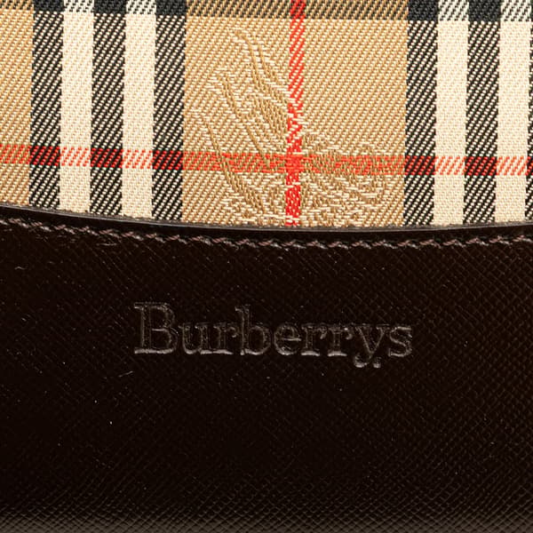 Pre-owned Burberry Haymarket Check Canvas Tote Brown