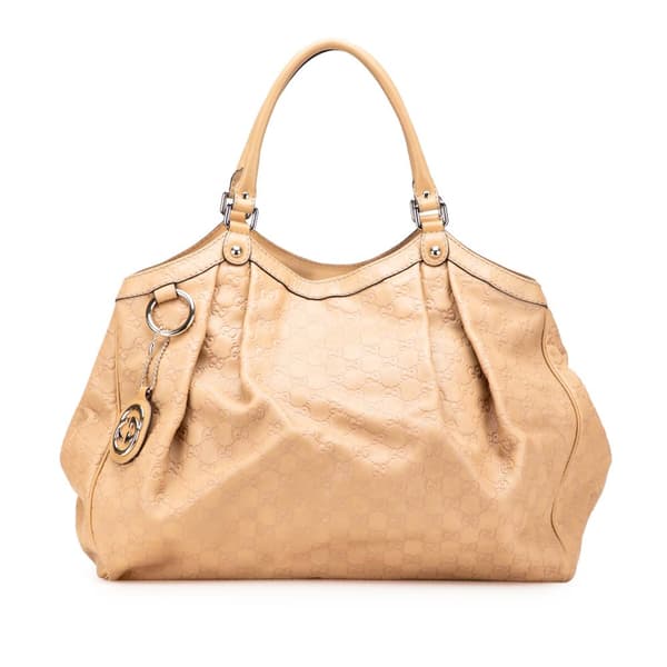 Pre-owned Gucci Large Guccissima Sukey Tote Brown