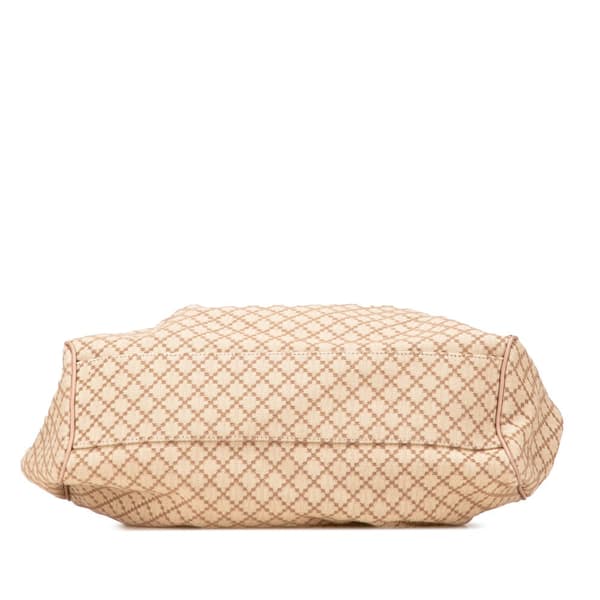 Pre-owned Gucci Medium Diamante Canvas Sukey Tote Brown
