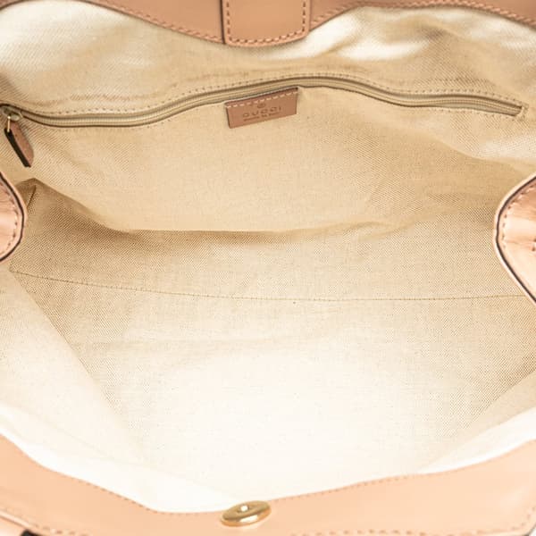 Pre-owned Gucci Medium Diamante Canvas Sukey Tote Brown
