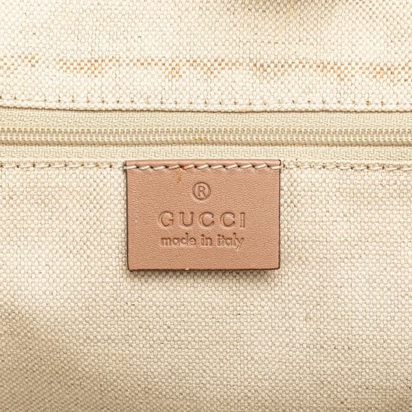 Pre-owned Gucci Medium Diamante Canvas Sukey Tote Brown