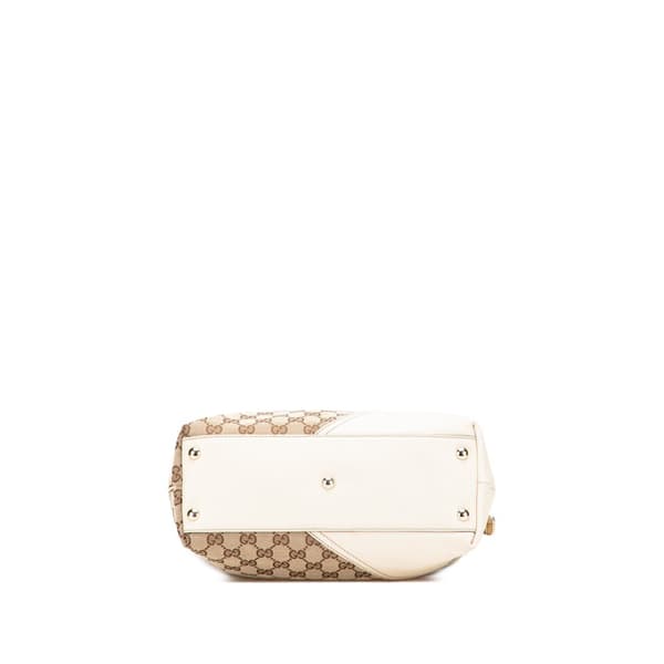Pre-owned Gucci GG Canvas Britt Tote Brown