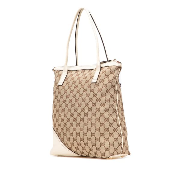 Pre-owned Gucci GG Canvas Britt Tote Brown