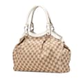 Miniatyrbild 2 av 10: Pre-owned Gucci Medium GG Canvas Sukey Tote Brown