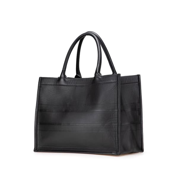 Pre-owned Dior Medium Embossed Leather Book Tote Black