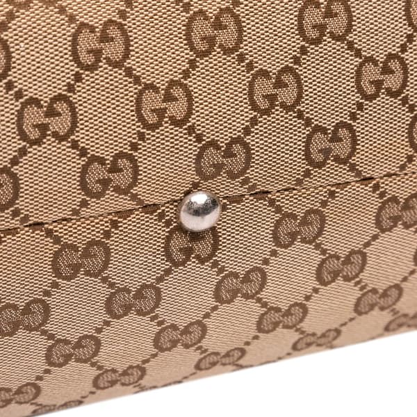 Pre-owned Gucci Medium GG Canvas Icon Bit Tote Brown