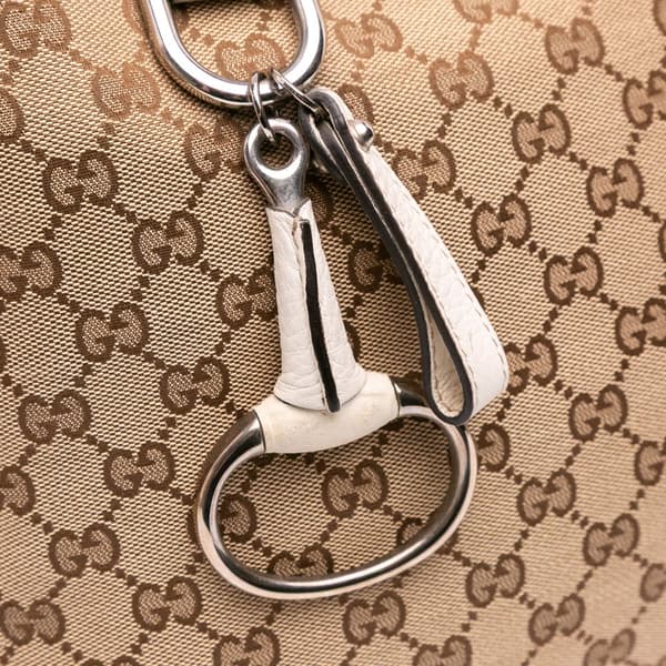 Pre-owned Gucci Medium GG Canvas Icon Bit Tote Brown