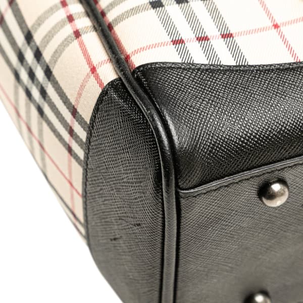 Pre-owned Burberry House Check Canvas Tote Brown