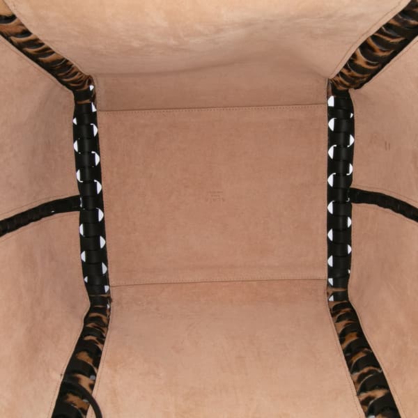 Pre-owned ALAÏA Pony Hair and Leather Leopard Printed Le Hinge Tote Brown