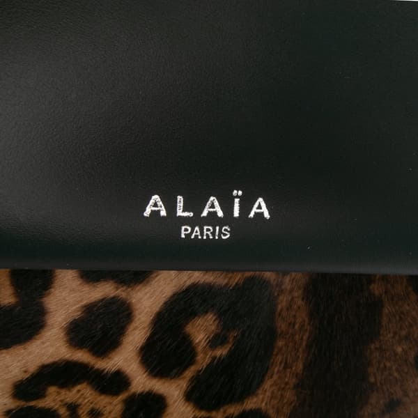 Pre-owned ALAÏA Pony Hair and Leather Leopard Printed Le Hinge Tote Brown