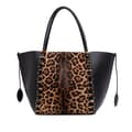 Miniatyrbillede 1 af 10: Pre-owned ALAÏA Pony Hair and Leather Leopard Printed Le Hinge Tote Brown