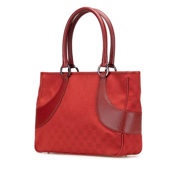 Pre-owned Gucci GG Canvas Tote Red