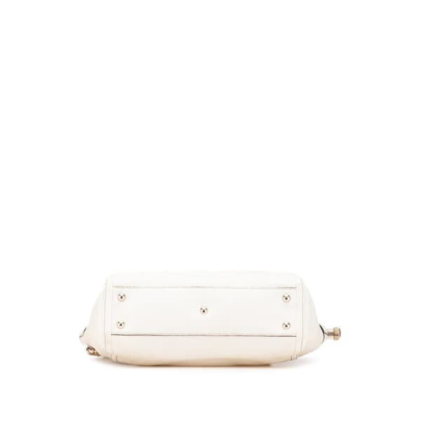 Pre-owned Gucci Small Leather Soho Working Tote White