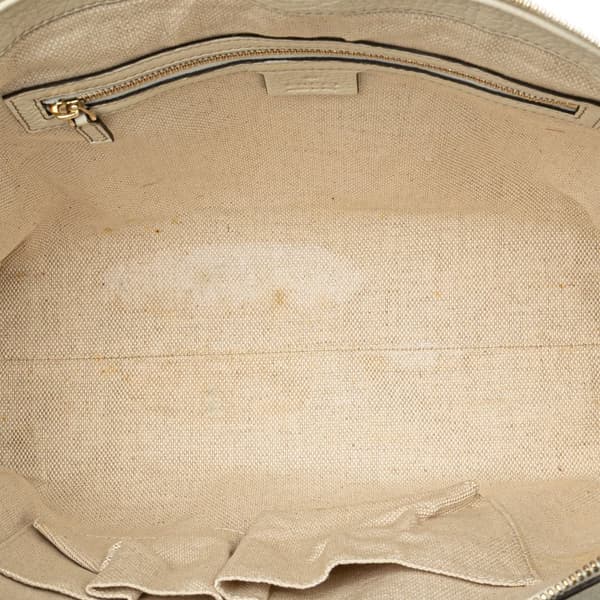 Pre-owned Gucci Small Leather Soho Working Tote White