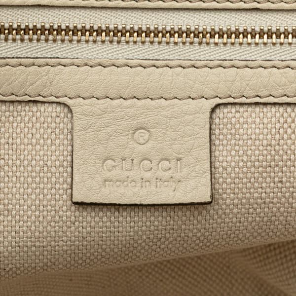 Pre-owned Gucci Small Leather Soho Working Tote White