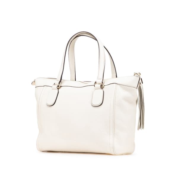 Pre-owned Gucci Small Leather Soho Working Tote White
