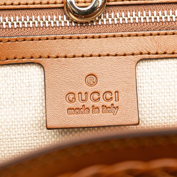 Pre-owned Gucci Medium GG Canvas Brick Lane Tote Brown