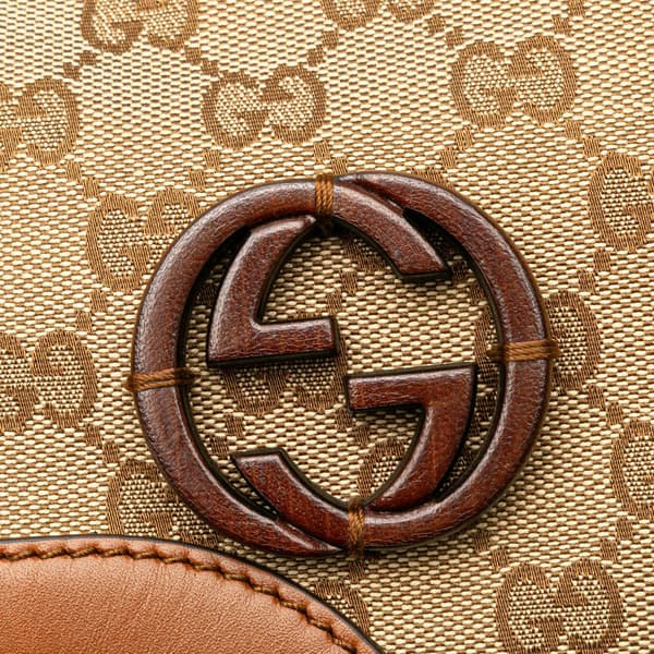 Pre-owned Gucci Medium GG Canvas Brick Lane Tote Brown