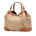 Miniatyrbild 2 av 10: Pre-owned Gucci Medium GG Canvas Brick Lane Tote Brown
